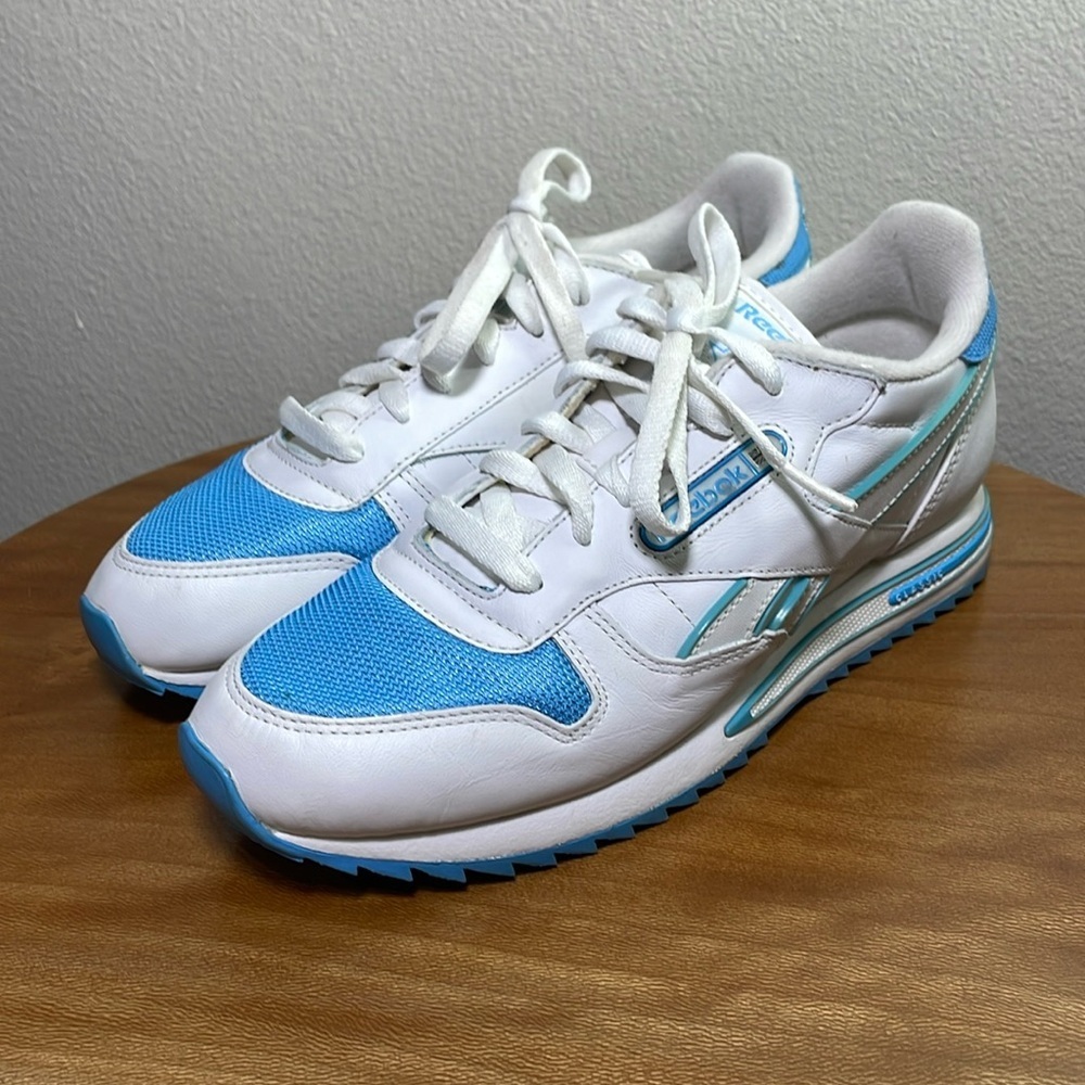 Women's Reebok Classic Running Shoes Sneakers White Blue RB 503 Size 8.5 - Picture 3 of 16